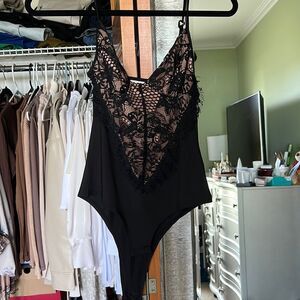 Nasty Gal Lace Black Bodysuit